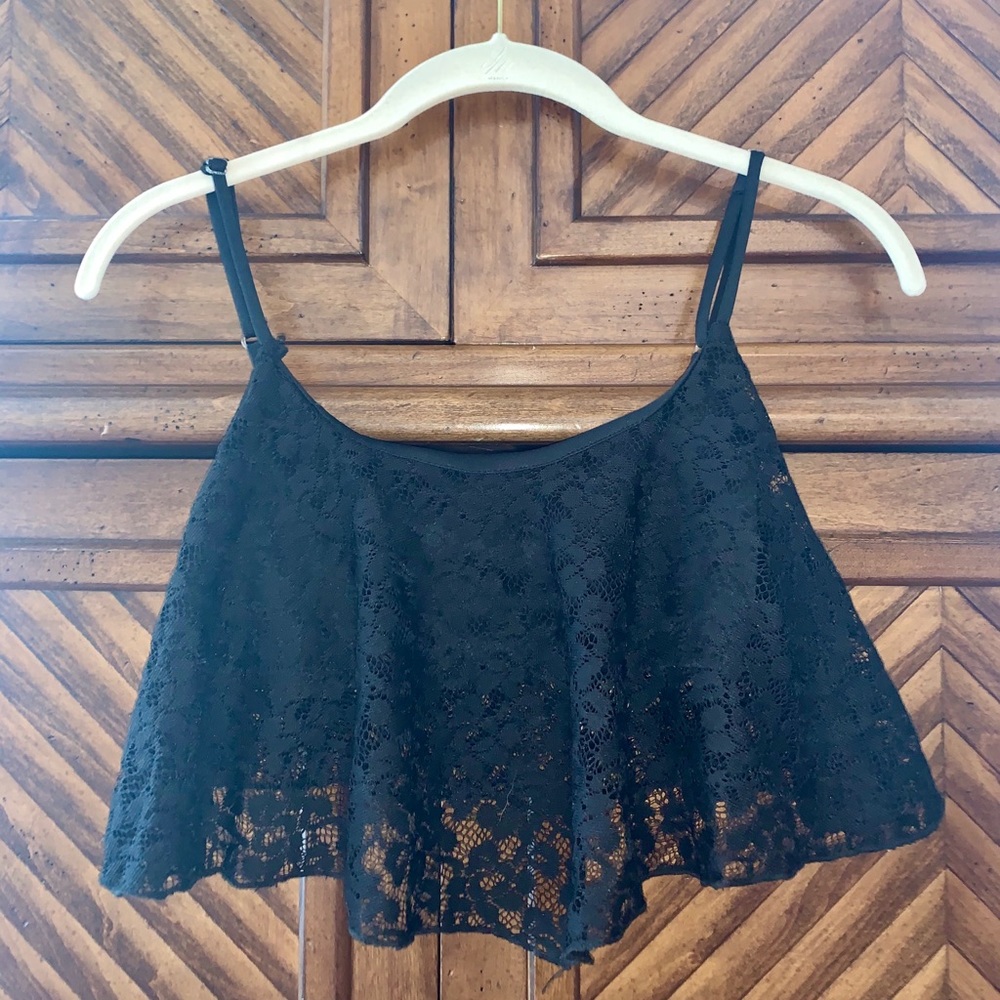 Black Lacy Crop Top